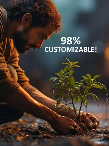 Man tending a plant as an image of a man discipling another person in Christ...NextSteps is 98% customizable!