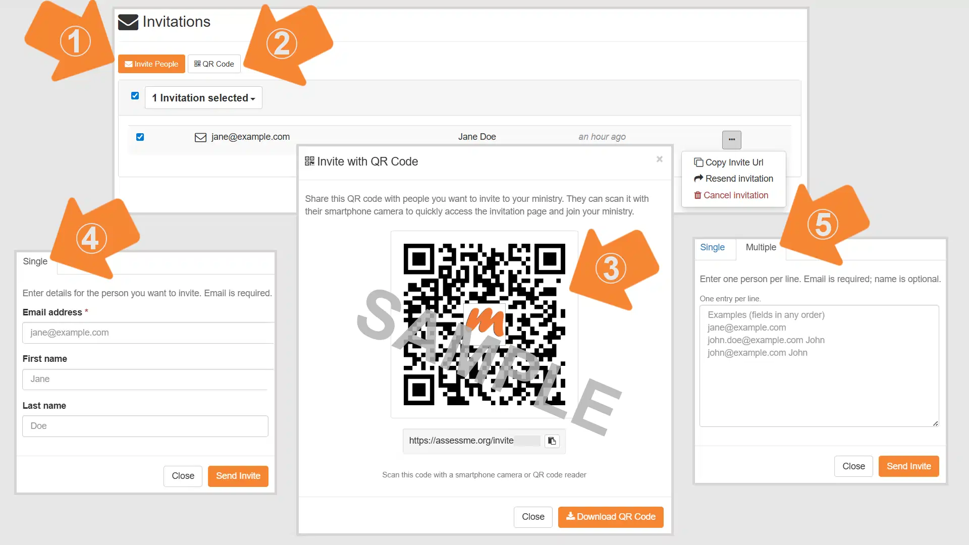 AssessME Invite Steps